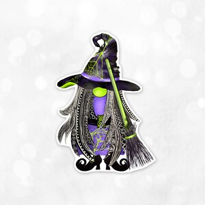 Halloween Gnome Sticker, Witch Gnome Sticker