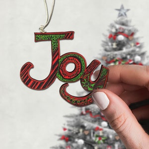 Joy Ornament, Handmade Ornament, Joy Gift Tag