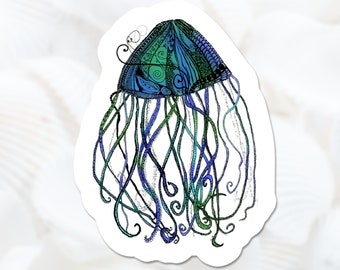 Jellyfish Vinyl Sticker, Best Friend Gift, Sea Life Decal