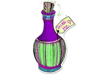 Fantasy Drink Me Sticker, Alice's Wonderland Fantasy