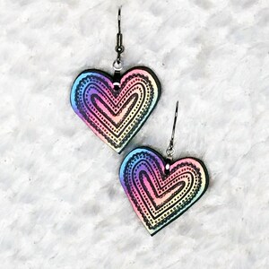 Brincos de coração de amor arco-íris, presente do orgulho gay LGBTQ