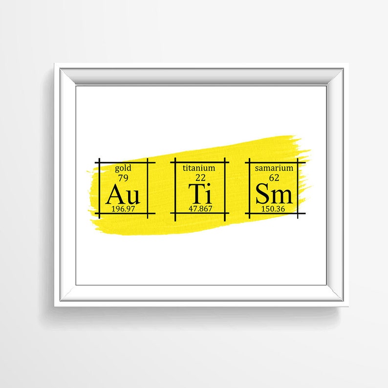 Autism Wall Art Periodic Table Of Elements Art Autism Gift Scientific Home Decor Sesame Street Chemistry Wall Art P3005