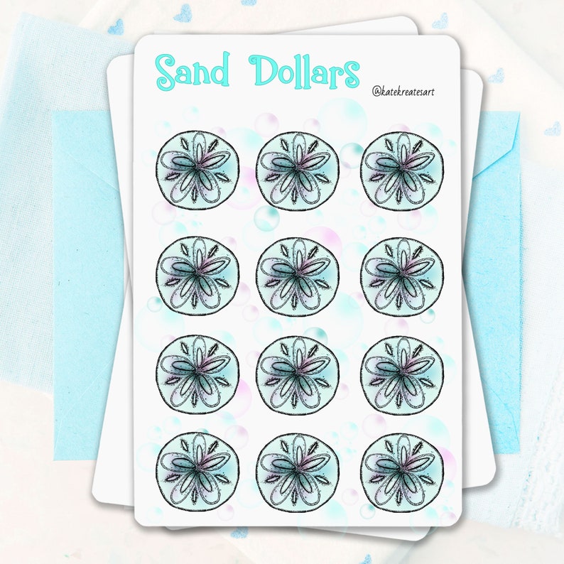Sand Dollar Beach Sticker Sheet, Bullet Journal Planner - Etsy