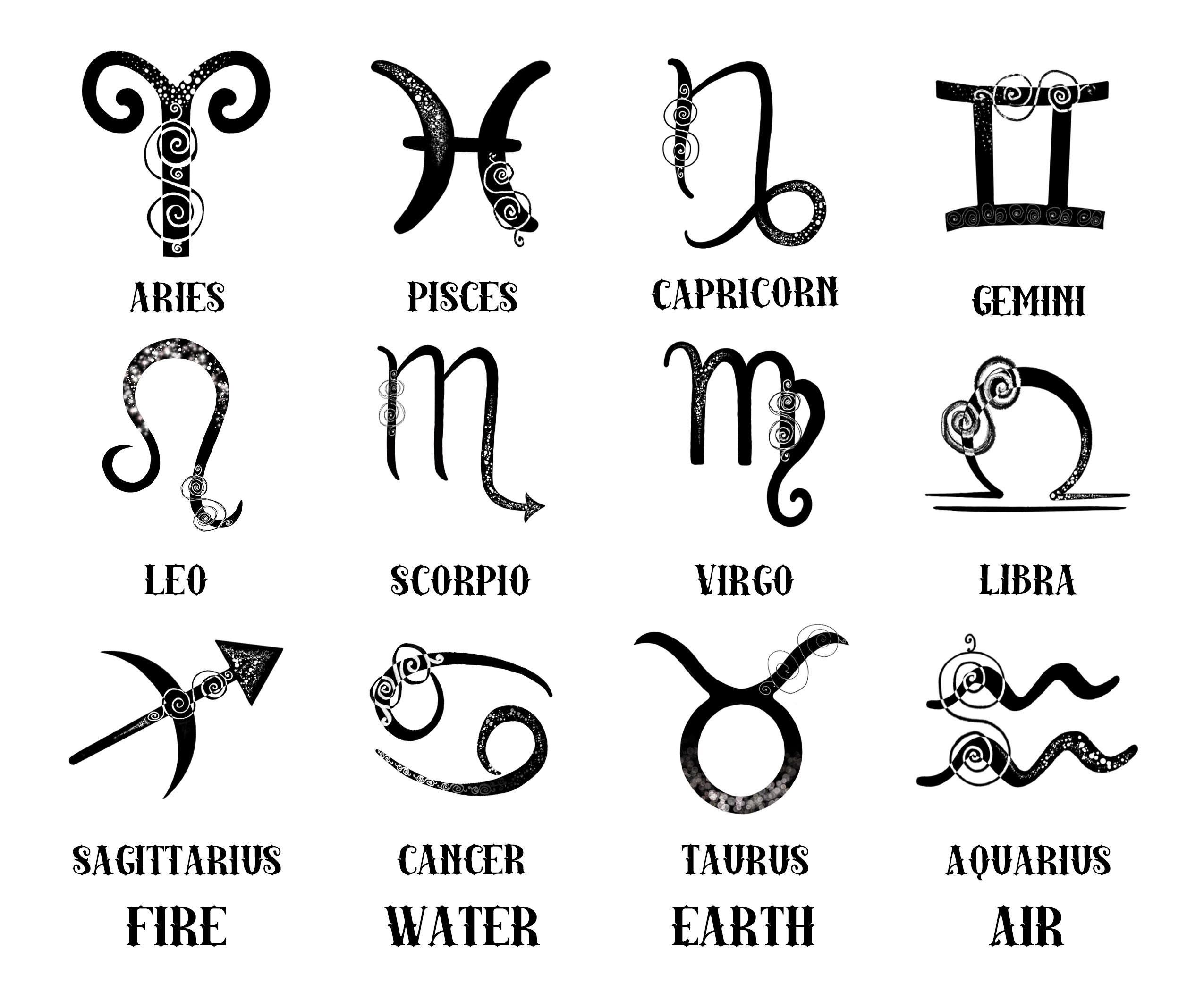Capricorn Symbol and Earth Element Vinyl Stickers Zodiac Etsy