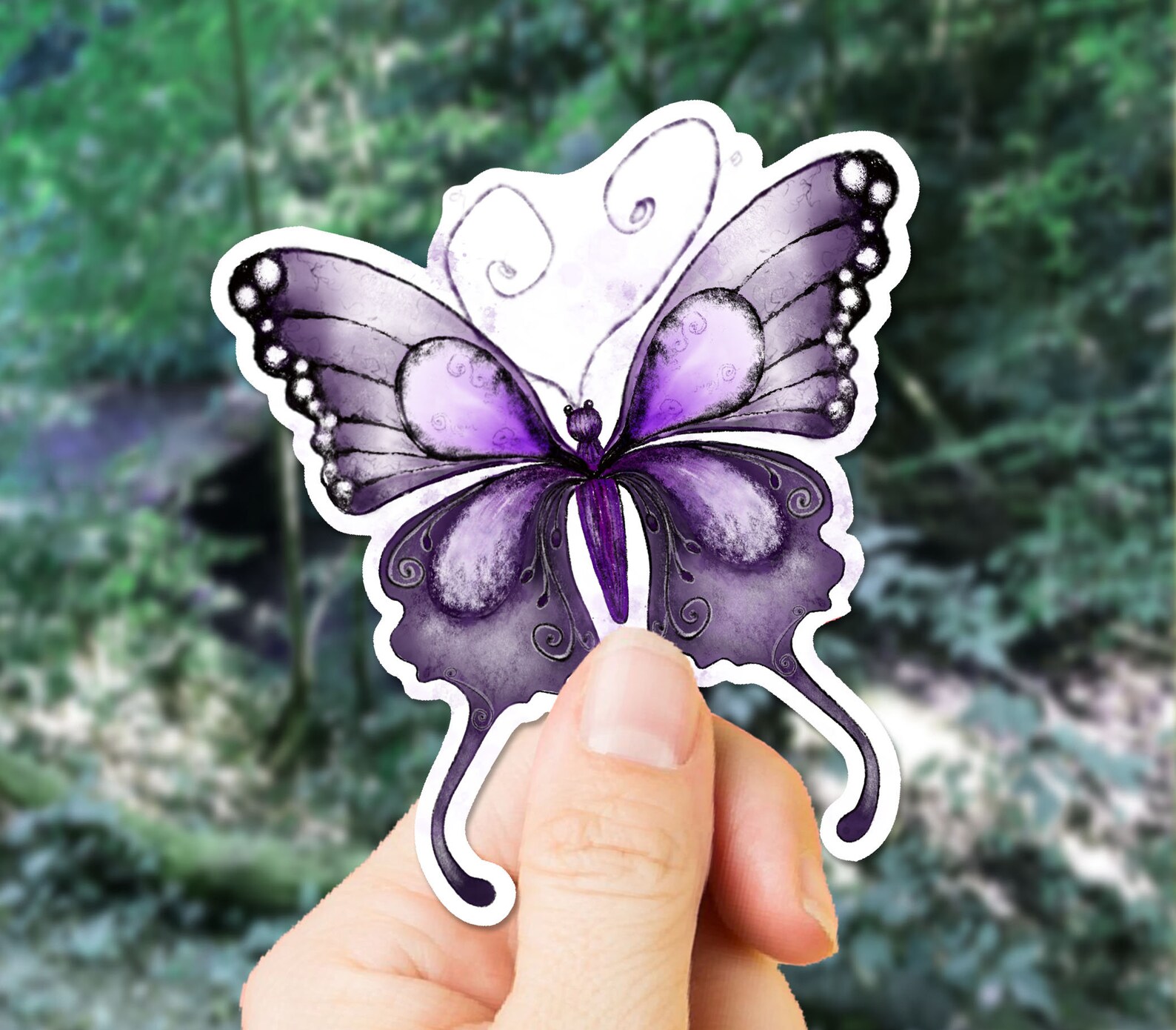 purple butterfly stickers