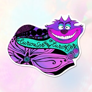Curiouser and Curiouser Sticker, Wonderland Cheshire Cat
