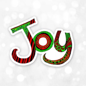 Christmas Joy Sticker, Christmas Gifts, Gift Sticker