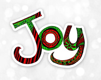 Christmas Joy Sticker, Christmas Gifts, Gift Sticker