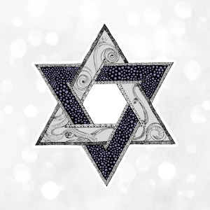 Star of David  Sticker, Jewish Symbol, Shield of David