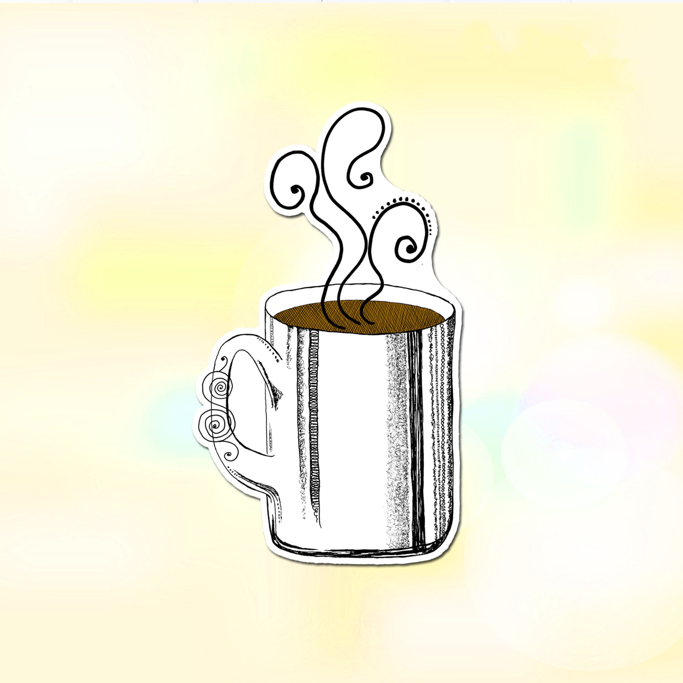 Coffee Mug Sticker Coffee Decal Drink Sticker Laptop Etsy