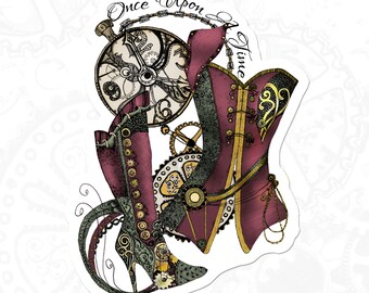 Steampunk Corset, Boot & Timepiece, Once Upon a Time