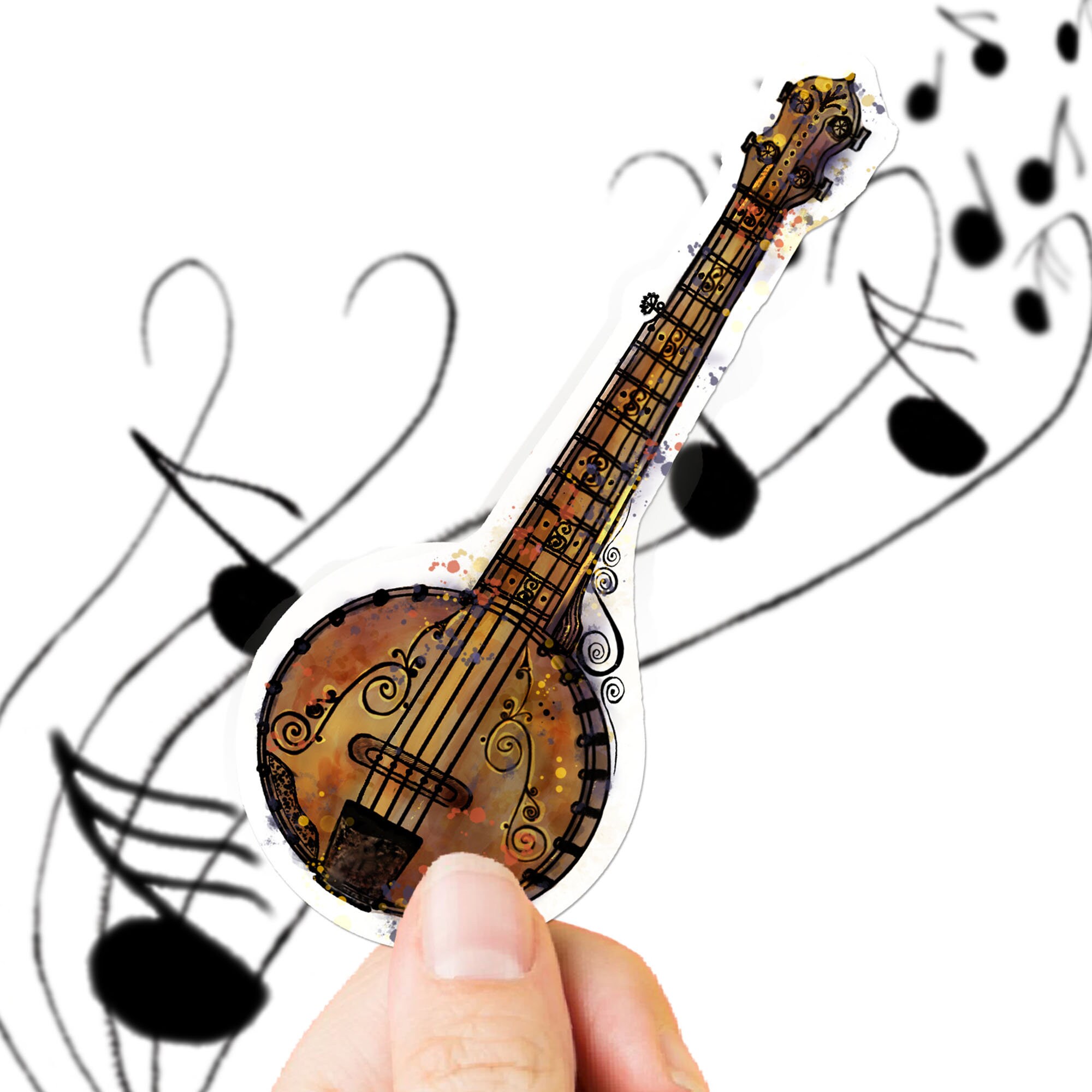 Watercolor Banjo Sticker, Best Friend Gift, Music Decal - Etsy