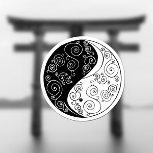 Yin Yang Vinyl Sticker, Complimentary Harmony and Balance