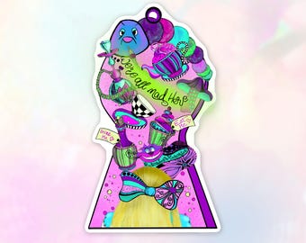 Alice Through the Keyhole Sticker, Alice's Wonderland Decal