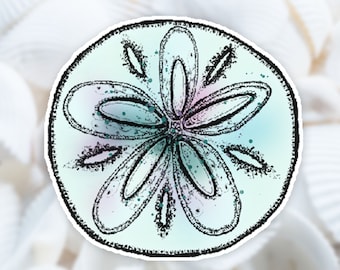 Sand Dollar Vinyl Sticker,  Beachy Sticker, Sanddollar decal