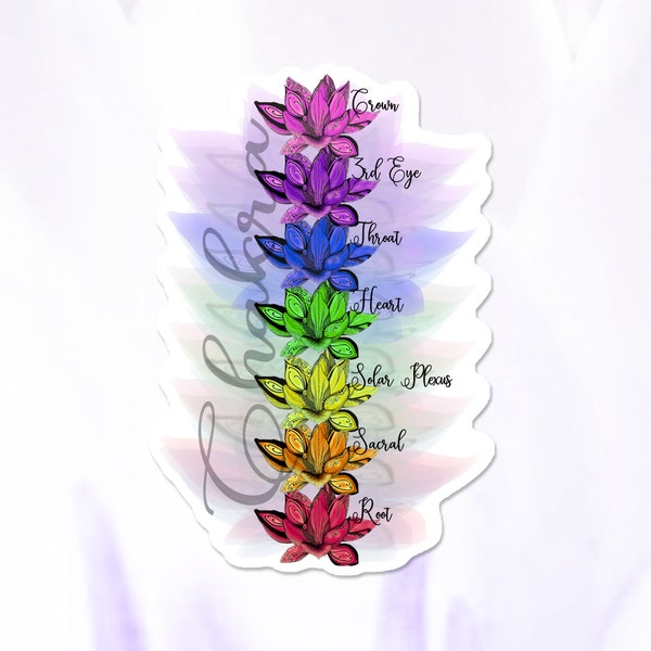 Chakra Lotus Symbols Sticker, Rebirth & Balance Chakras