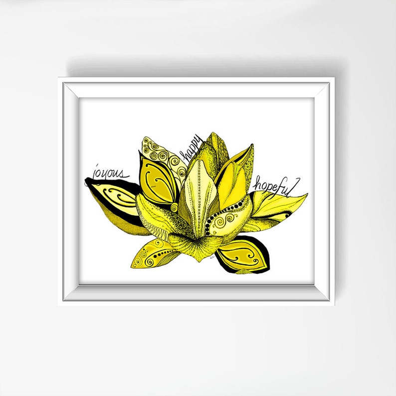 Kwiat Lotosu Yoga Wall Art Lotos Print Plakat Lotus Plakat Etsy
