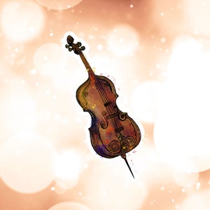 Watercolor Cello Sticker, Best Friend Gift, Music Decal