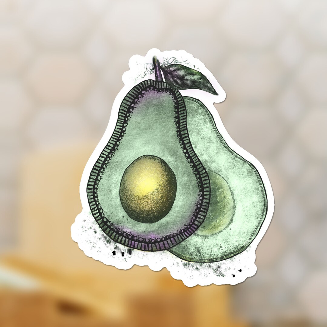 Avocado Sticker, Food Lover Decal, Mediterranean Diet - Etsy