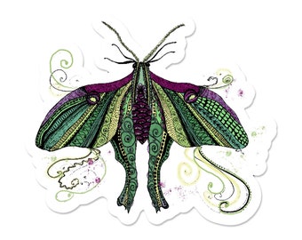 Luna Moth Sticker, American Moon Moth, Giant Silkworm Moth