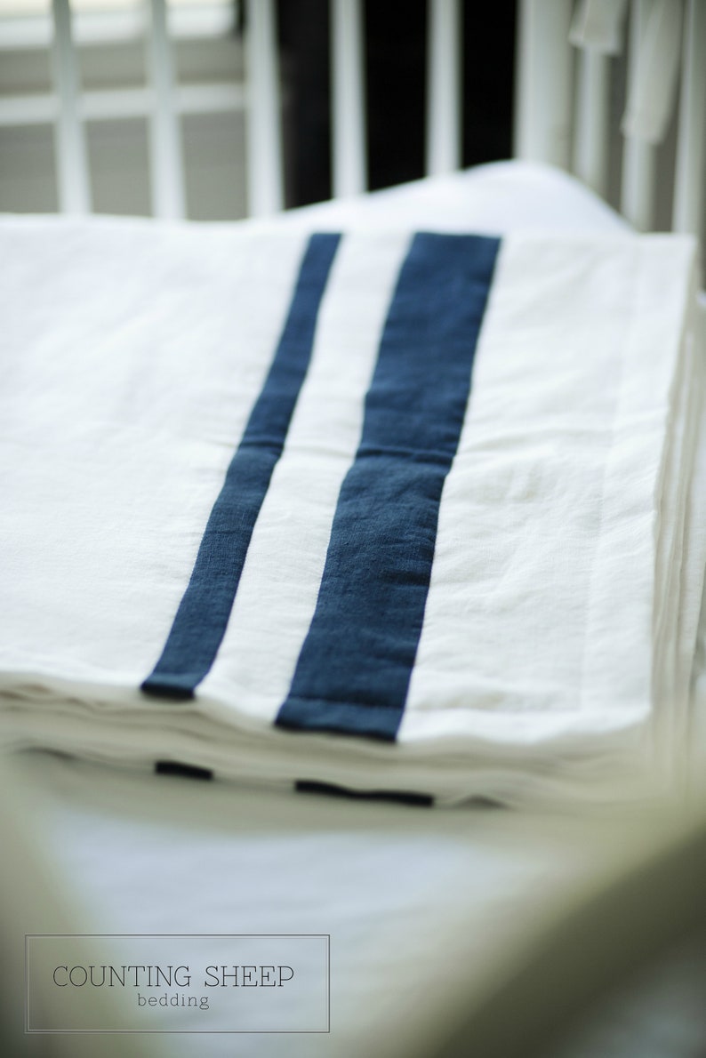 Gender Neutral Linen Baby Bedding-Crib Set and Nursery Decor-Payton Linen Crib Quilt and Baby Blanket