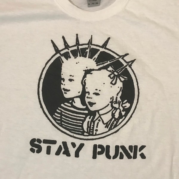 Stay Punk Retro Vintage white t-shirt any size