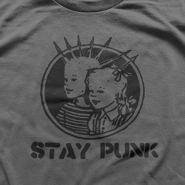 Stay Punk color Charcoal Grey Size small T-Shirt
