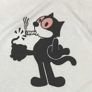 Camiseta blanca retro vintage con dibujos animados de marihuana de Felix en cualquier talla