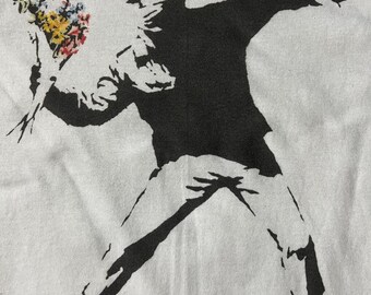 OM3 Banksy Flower Thrower Tank Top - Streetwear Herren S-4XL