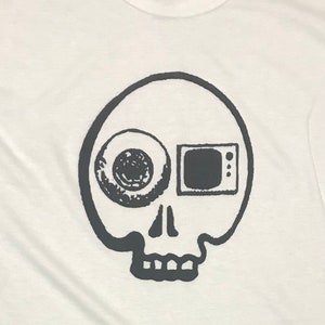 T-shirt blanc goth punk TV Eye, toutes les tailles