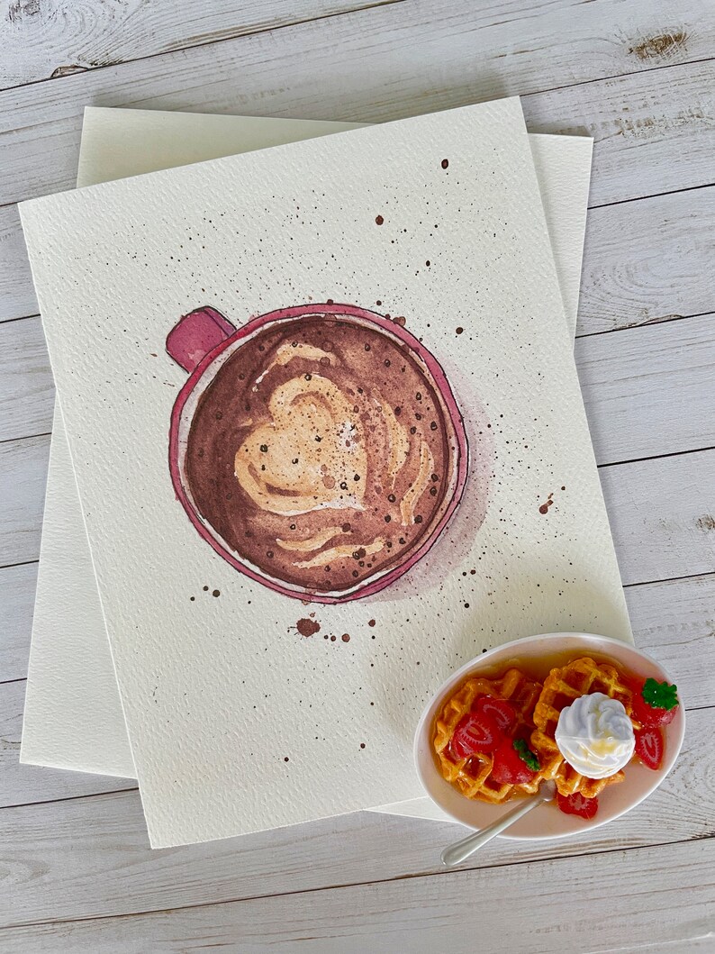Carte de voeux de tasse de café avec de la mousse en forme de lait de coeur image 1