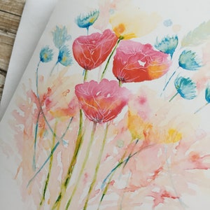 Carte de voeux fleurs aquarelles Idéale pour toutes les occasions image 2