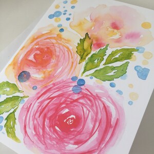 Carte de voeux lunatique de fleurs aquarelles en vrac. Célébration du printemps ! image 2