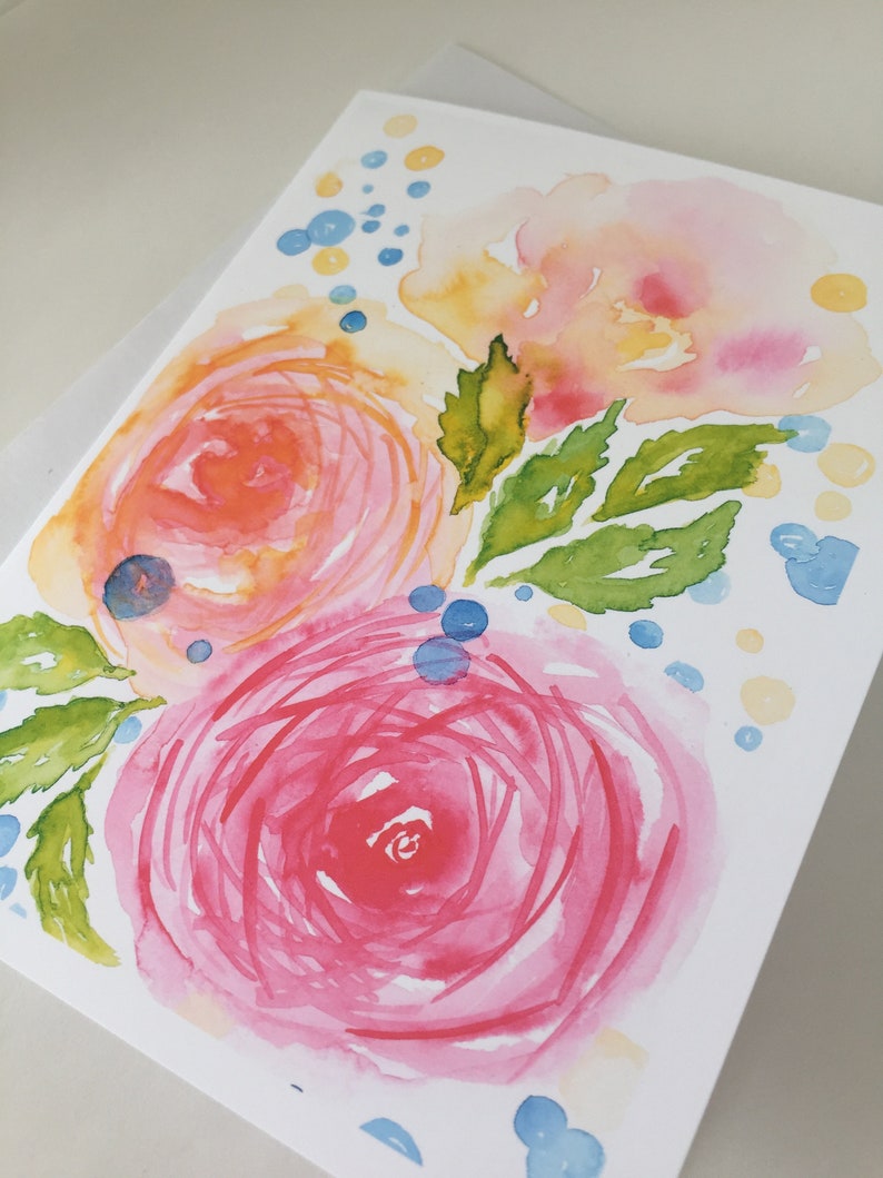 Carte de voeux lunatique de fleurs aquarelles en vrac. Célébration du printemps ! image 2