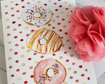 Carnet de notes aquarelle Délicieux beignets festifs Idéal pour toutes les occasions