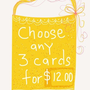 MIX & MATCH Lot de 3 cartes de vœux. Cartes 5,5 x 4,25 Choisissez parmi les trois cartes répertoriées. Indiquez ceux que vous voulez lors de votre commande