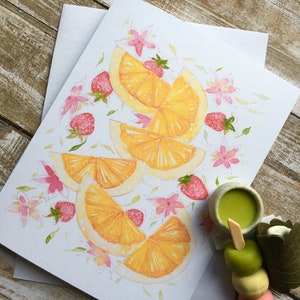 Carte de voeux « Délice d'oranges et de fraises » image 1