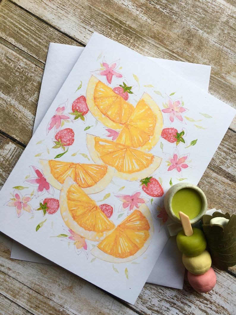 Carte de voeux « Délice d'oranges et de fraises » image 1