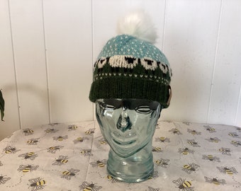 Rock And Roll Unisex Slouchy Beanie Hat - Soft Knit, Sheep Head Design, One Size Fits Most, Cold Weather Hat