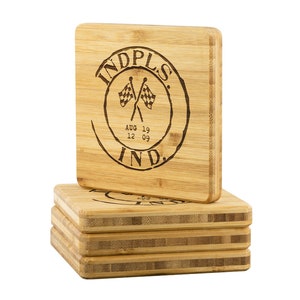 Indy 500 Vintage Stamp Bamboo Coasters (4pc)