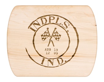 Indy 500 Vintage Stamp Hardwood Cutting Board: Racing Fan Gift
