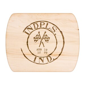 Indy 500 Vintage Stamp Hardwood Cutting Board: Racing Fan Gift