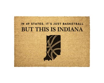 Indiana Basketball Doormat: Hoosier Pride Home Decor