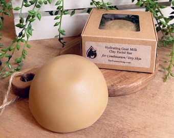 Goat Milk Facial Bar: Rhassoul Clay Soap for Combination/Dry Skin