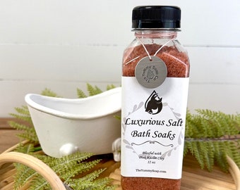 Blissful Salt Bath, Salt Soak, Rose Bath Salts, Pink Kaolin Clay Salt Bath, Dead Sea Salt Bath, Pink Himalayan Salt, Luxurious Bath Salts