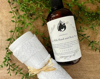 Lemonlicious Goat Milk Hand & Body Wash: Natural Lemongrass Liquid Soap