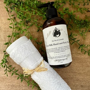 Hand- en bodywash geitenmelk, vloeibare zeep tea tree en lavendel geitenmelk, vloeibare zeep geitenmelk, lavendel en tea tree body wash geitenmelk