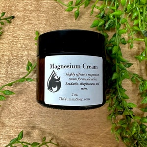 Magnesium Cream Magnesium Lotion Magnesium Butter Magnesium Muscle Aches, Sleeplessness, Headaches and more image 2