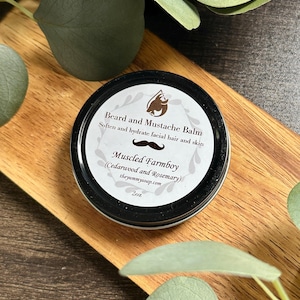 Conditioning Beard and Mustache Balm: Organic Shea Butter, Tames & Softens