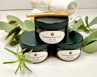 Mint Julep Sugar Scrub ~Exfoliating Body Scrub ~Spearmint Scrub ~Chemical Free Exfoliation ~Organic Sugar Scrub